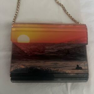 Jimmy Choo Sunset Acrylic Shoulder Bag in Orange, Yellow and Black